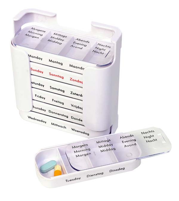 Tablettendispenser für 7 Tage - DE EN NL