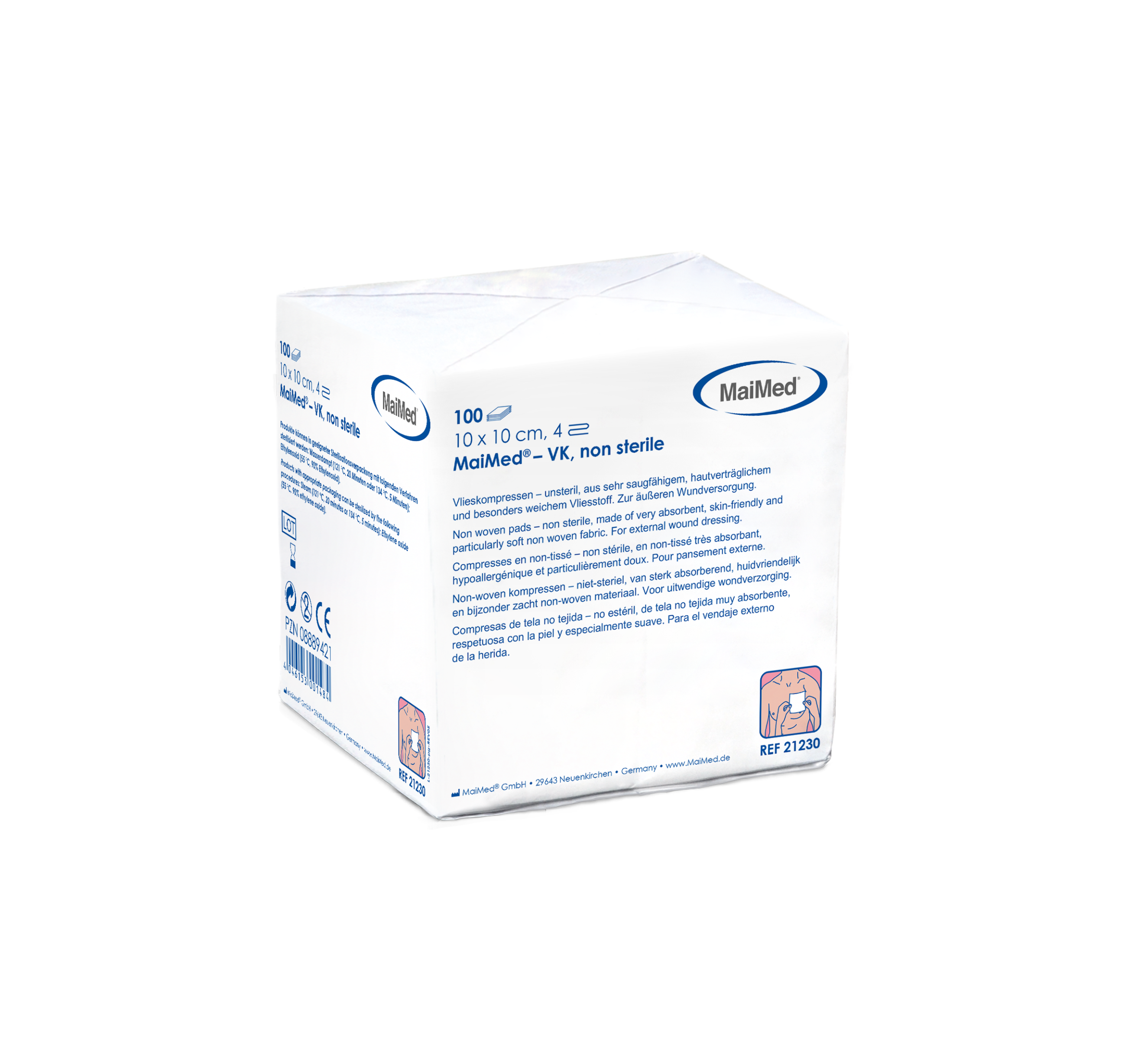 Maimed - unsterile Vlieskompressen - weiß - 10x10 cm - 100stk