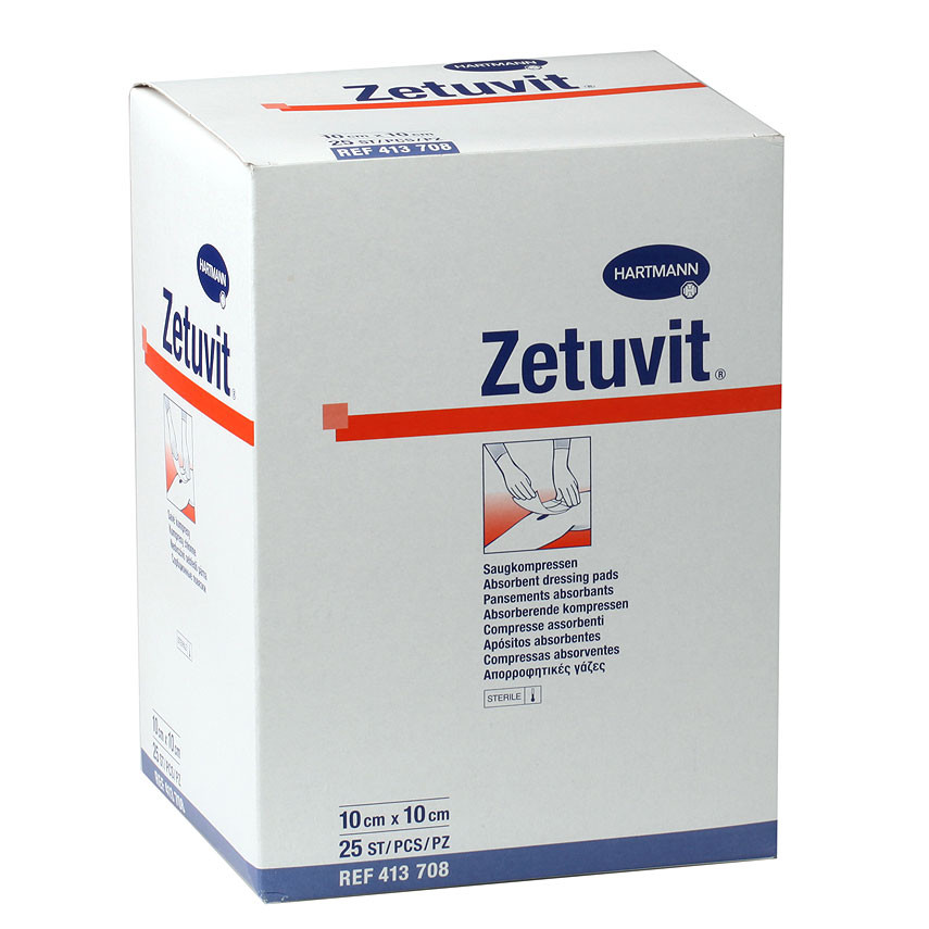 Zetuvit Saugkompressen Steril 10x10 cm