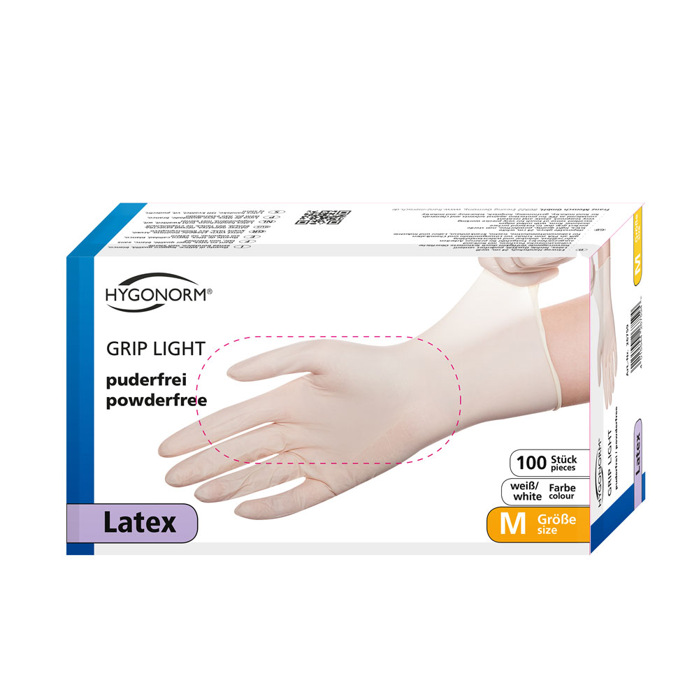 Latexhandschuh Grip Light - Gr.M - 100stk - weiß